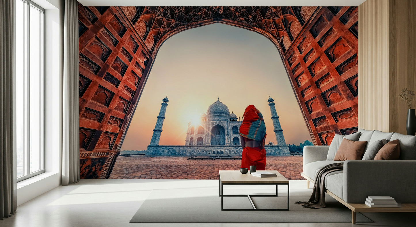 Taj Mahal at sunset Wall Mural