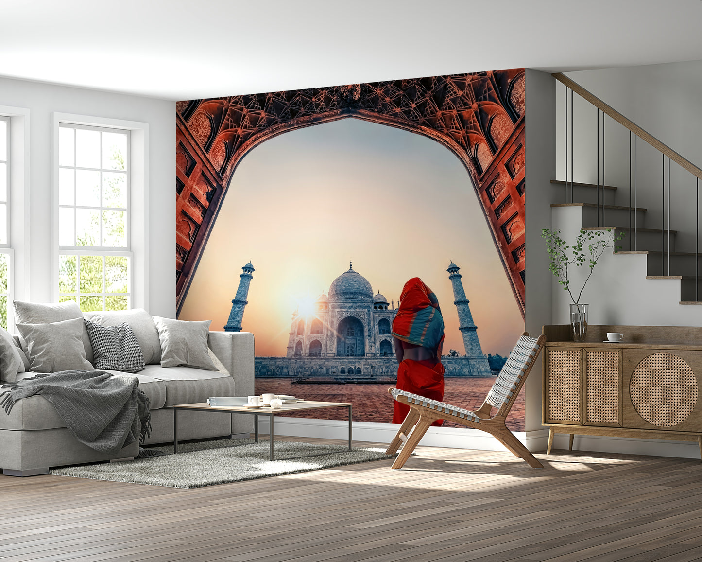 Taj Mahal at sunset Wall Mural