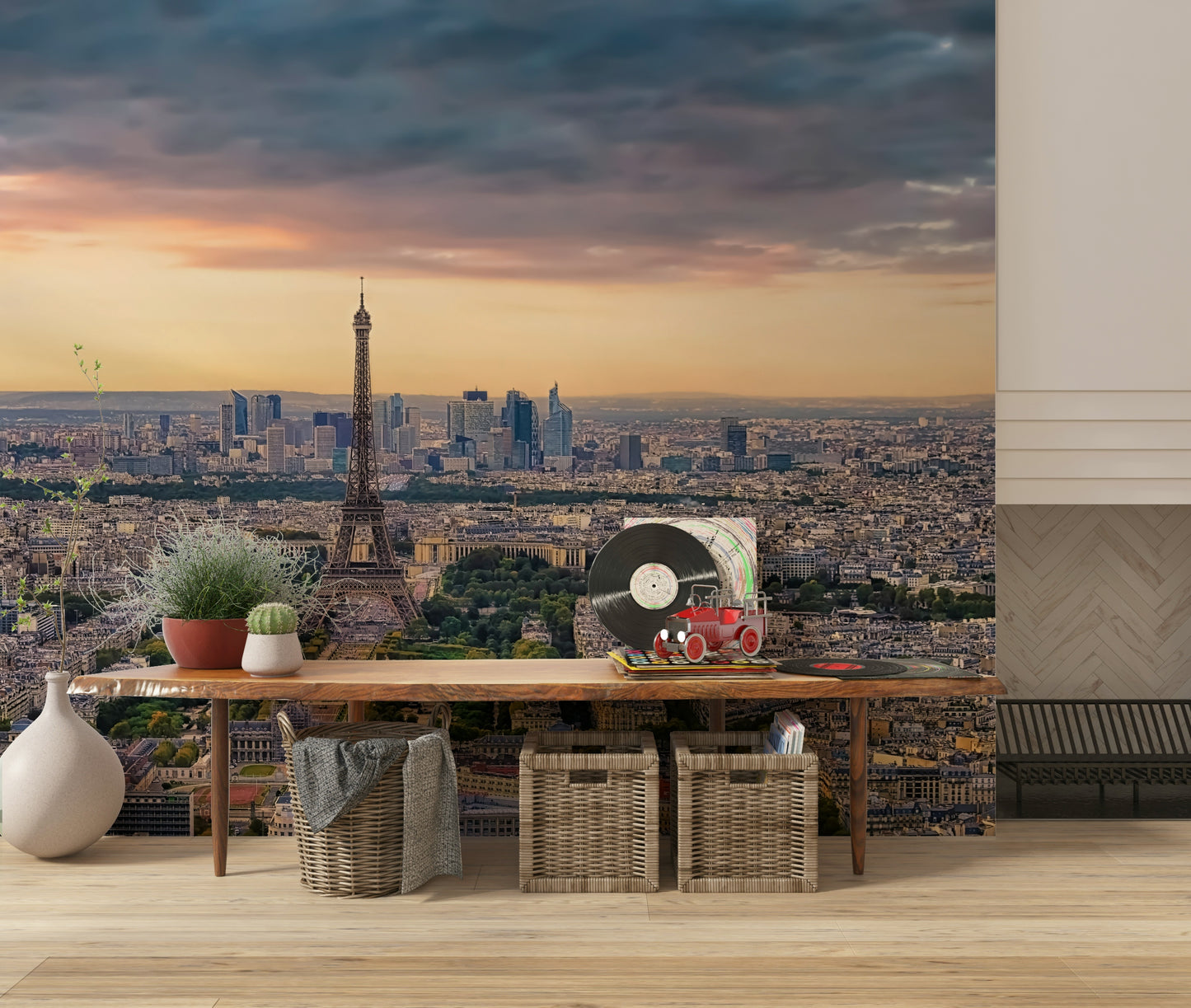 Paris Panorama Sunset Wall Mural