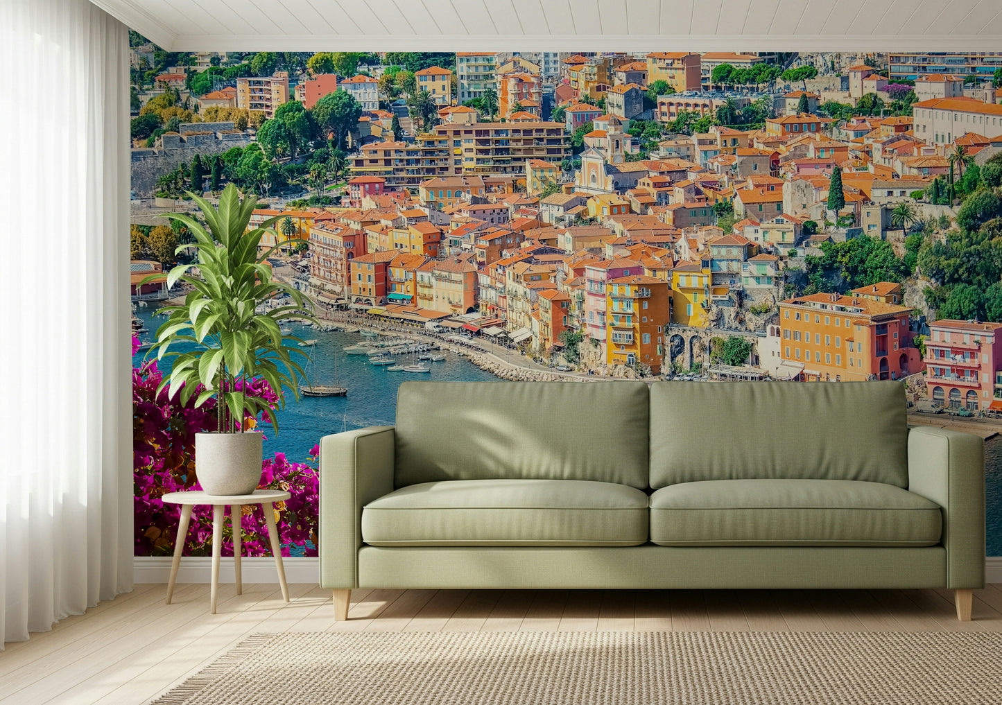 Coastal Village View Wall Mural