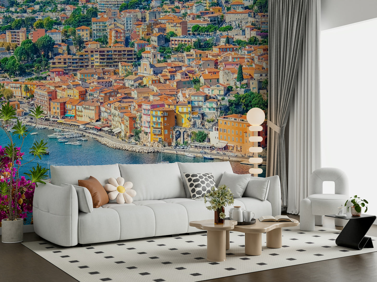 Coastal Village View Wall Mural