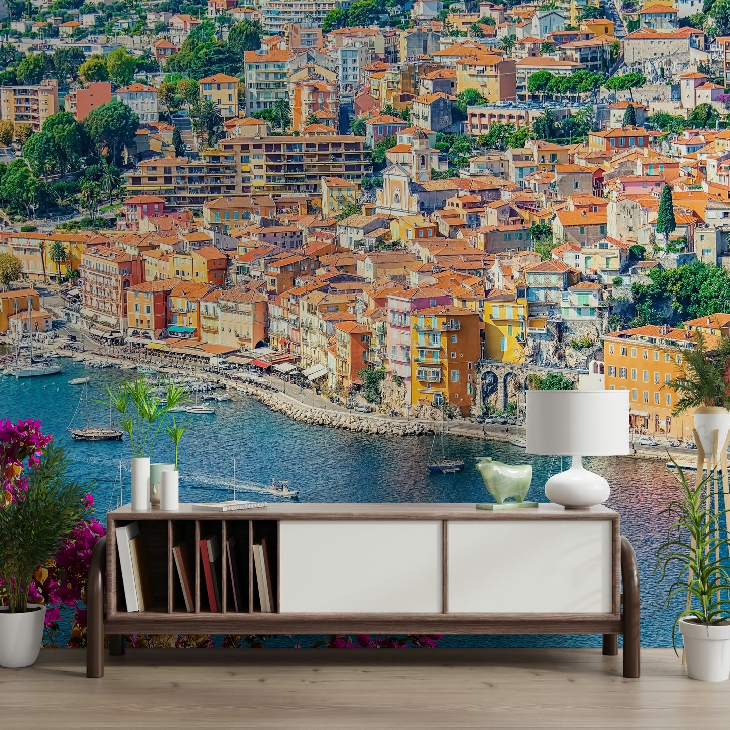 Coastal Village View Wall Mural