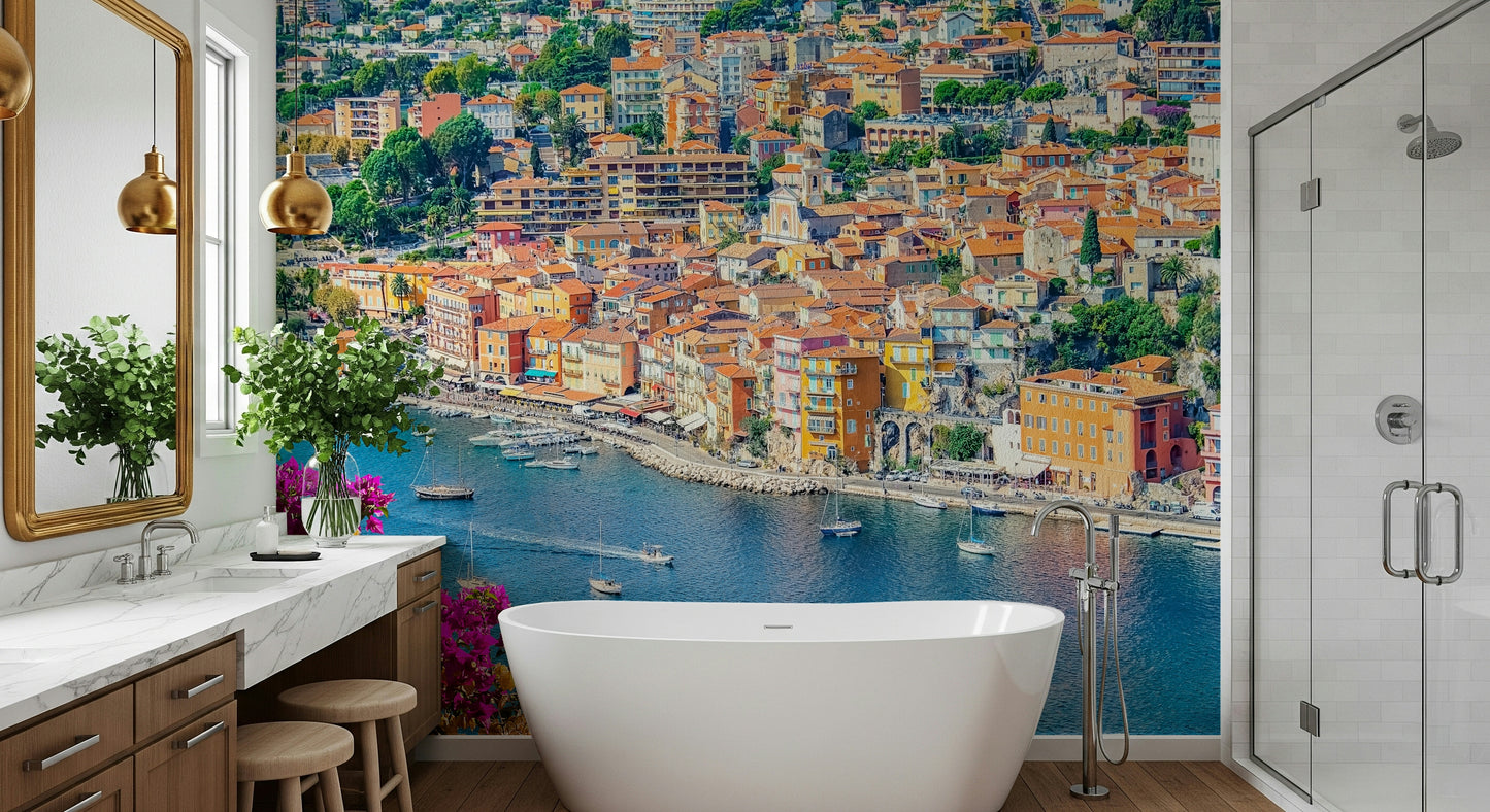 Coastal Village View Wall Mural