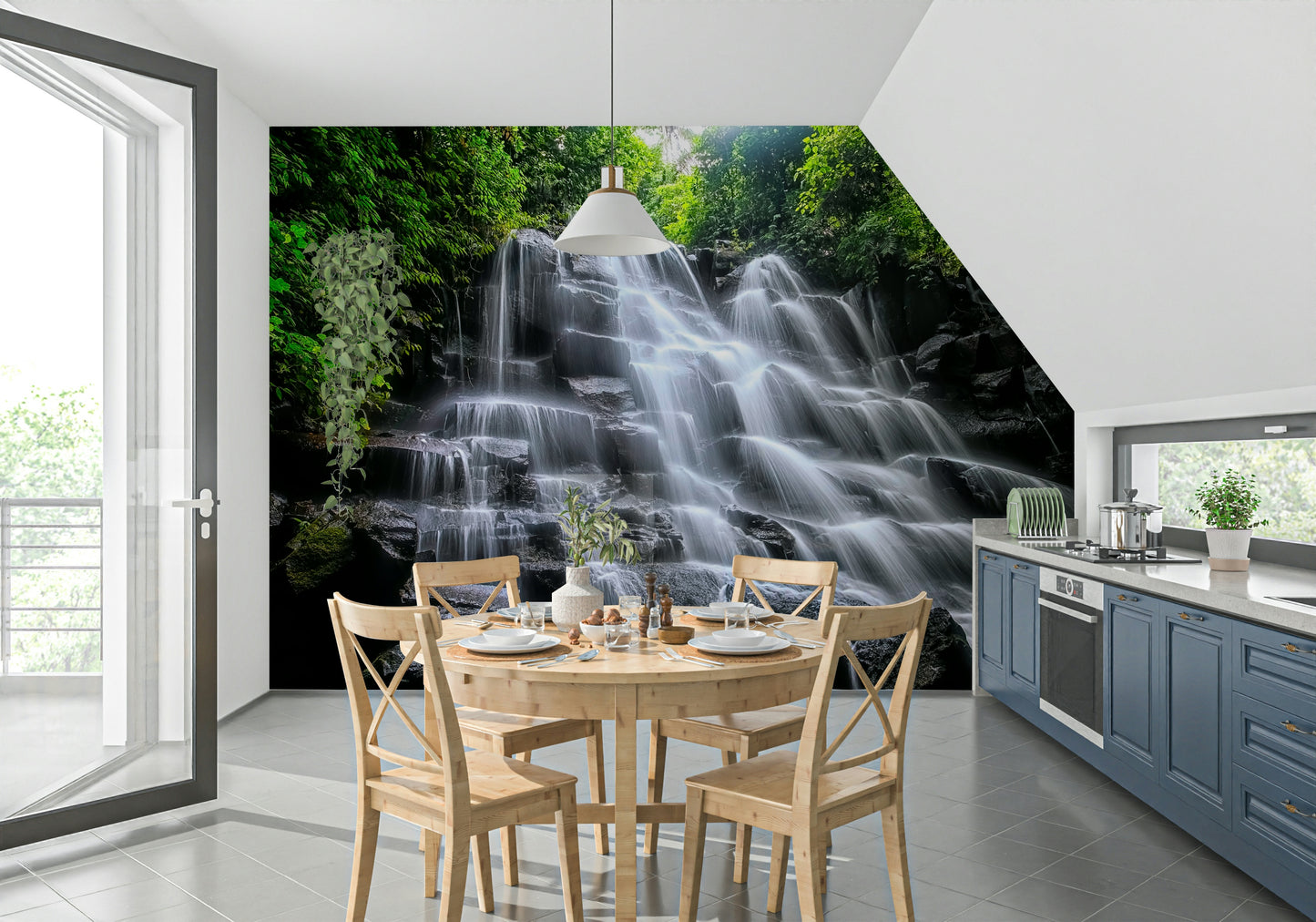 Cascading Serenity Wall Mural