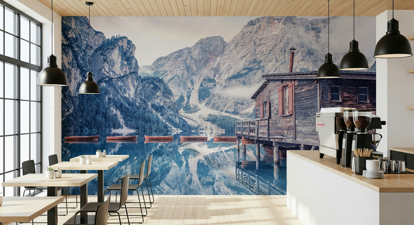 Braies Lake Serenity Wall Mural