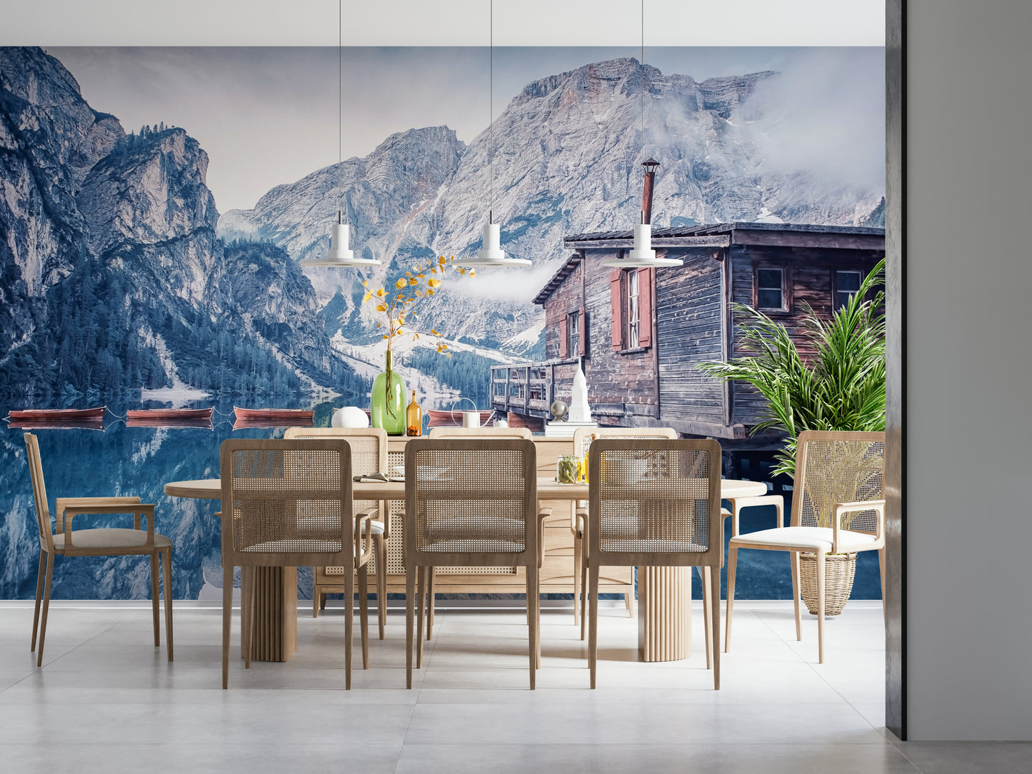Braies Lake Serenity Wall Mural