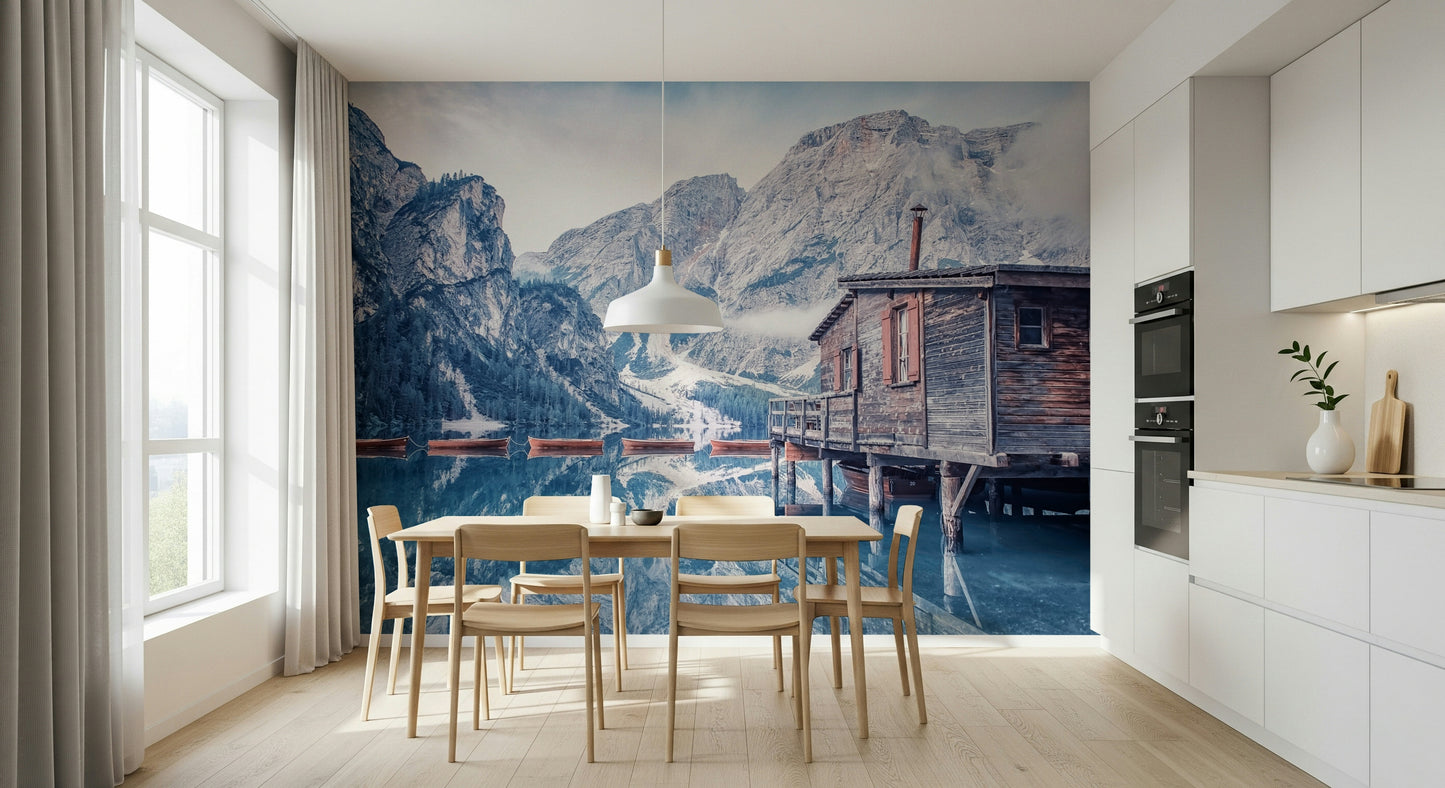 Braies Lake Serenity Wall Mural