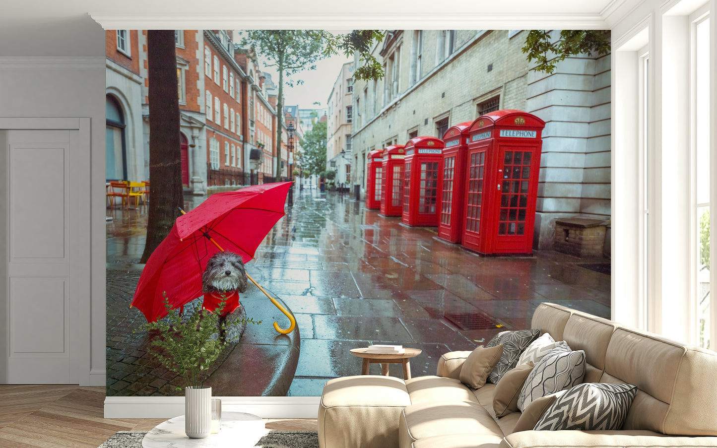 Rainy Day Pup Wall Mural