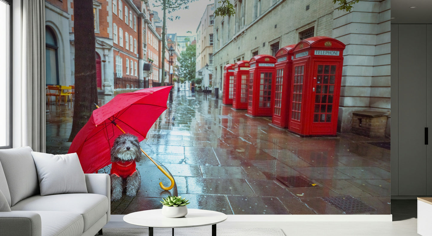 Rainy Day Pup Wall Mural