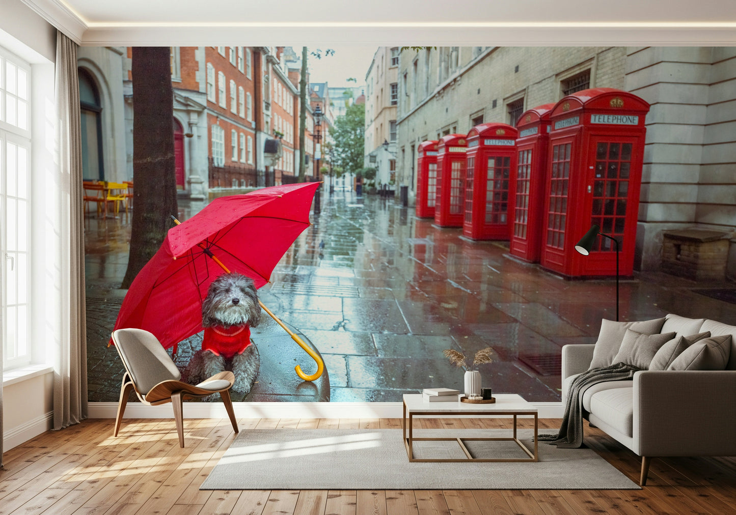Rainy Day Pup Wall Mural