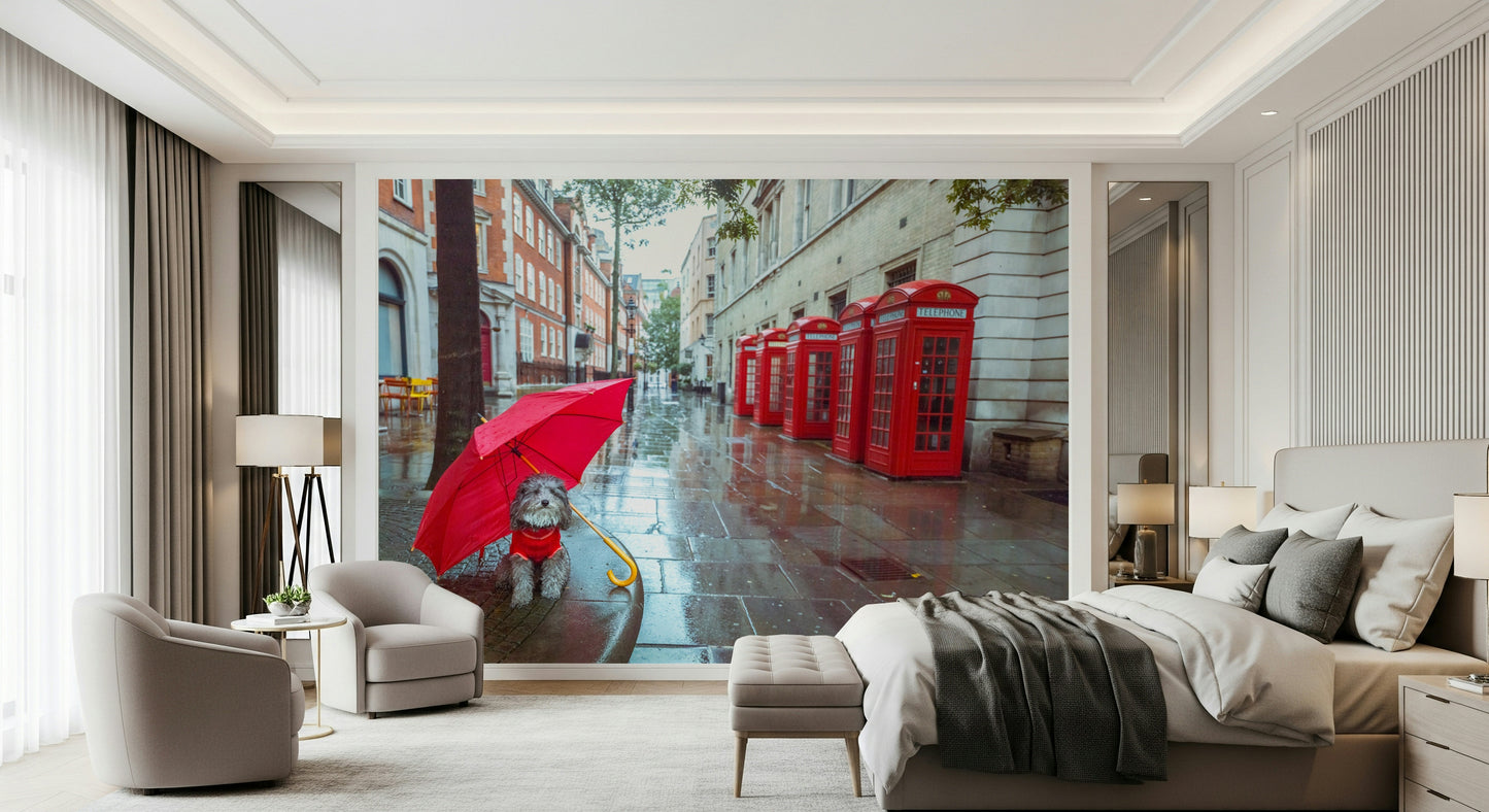 Rainy Day Pup Wall Mural
