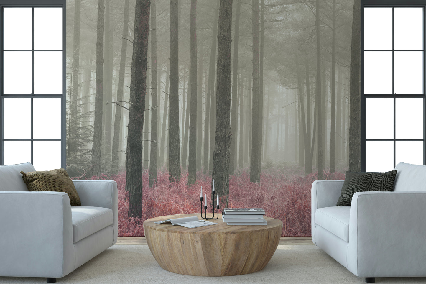 Crimson Whisper Woods Wall Mural