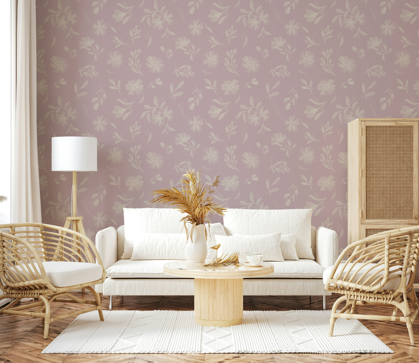 Pink Whisper Florals Wallpaper⁠