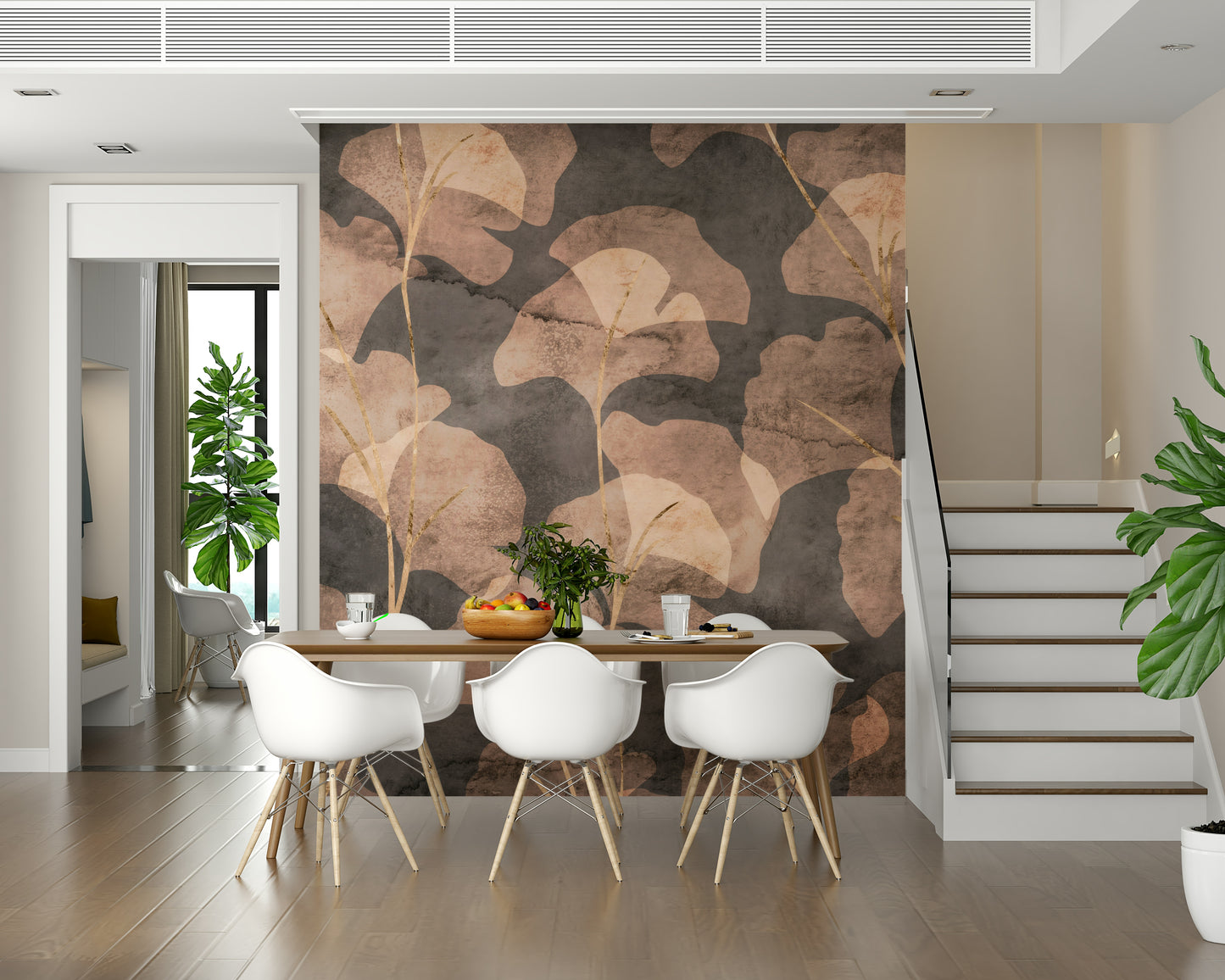 Midwinter Gingko -  Sepia Wall Mural