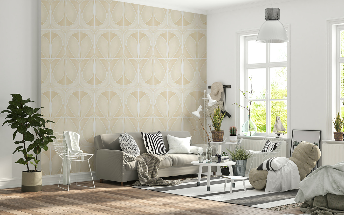 Softy Dèco Geometries -  Sand Charm Wallpaper⁠