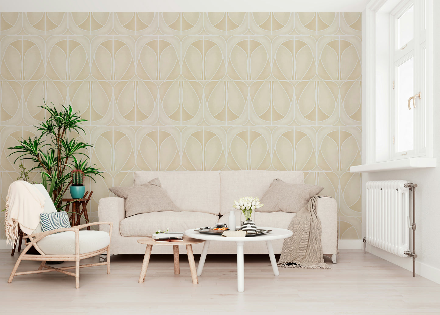 Softy Dèco Geometries -  Sand Charm Wallpaper⁠