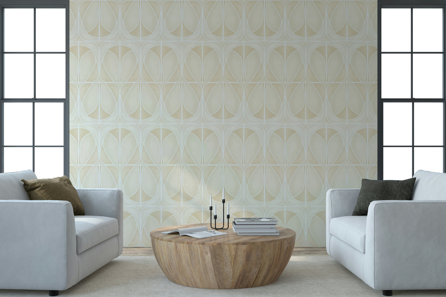 Softy Dèco Geometries -  Sand Charm Wallpaper⁠