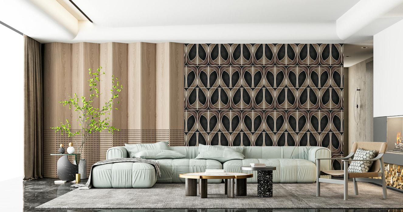 Softy Dèco Geometries -  Dramatic Charm Wallpaper⁠