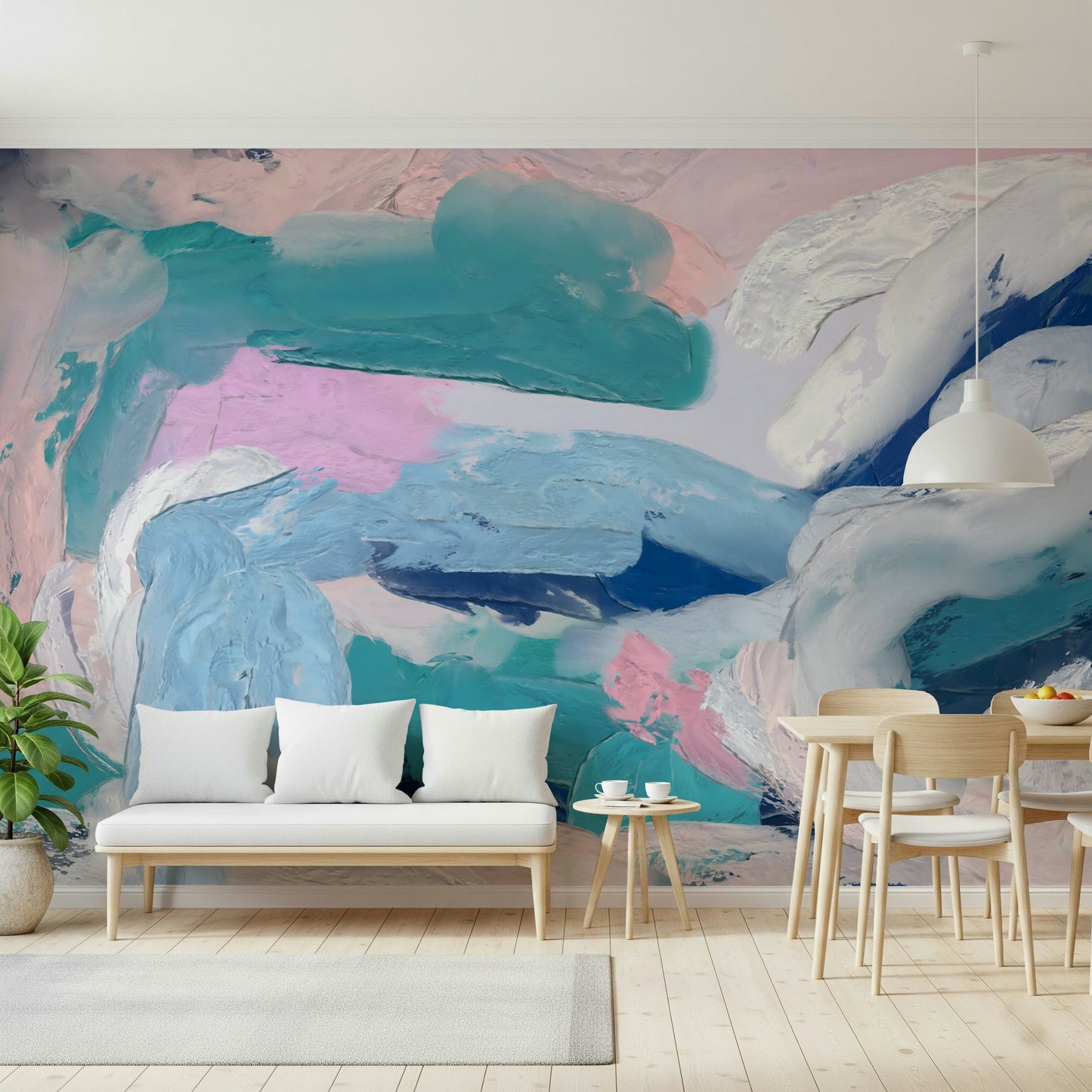 Azure Strokes Wall Mural
