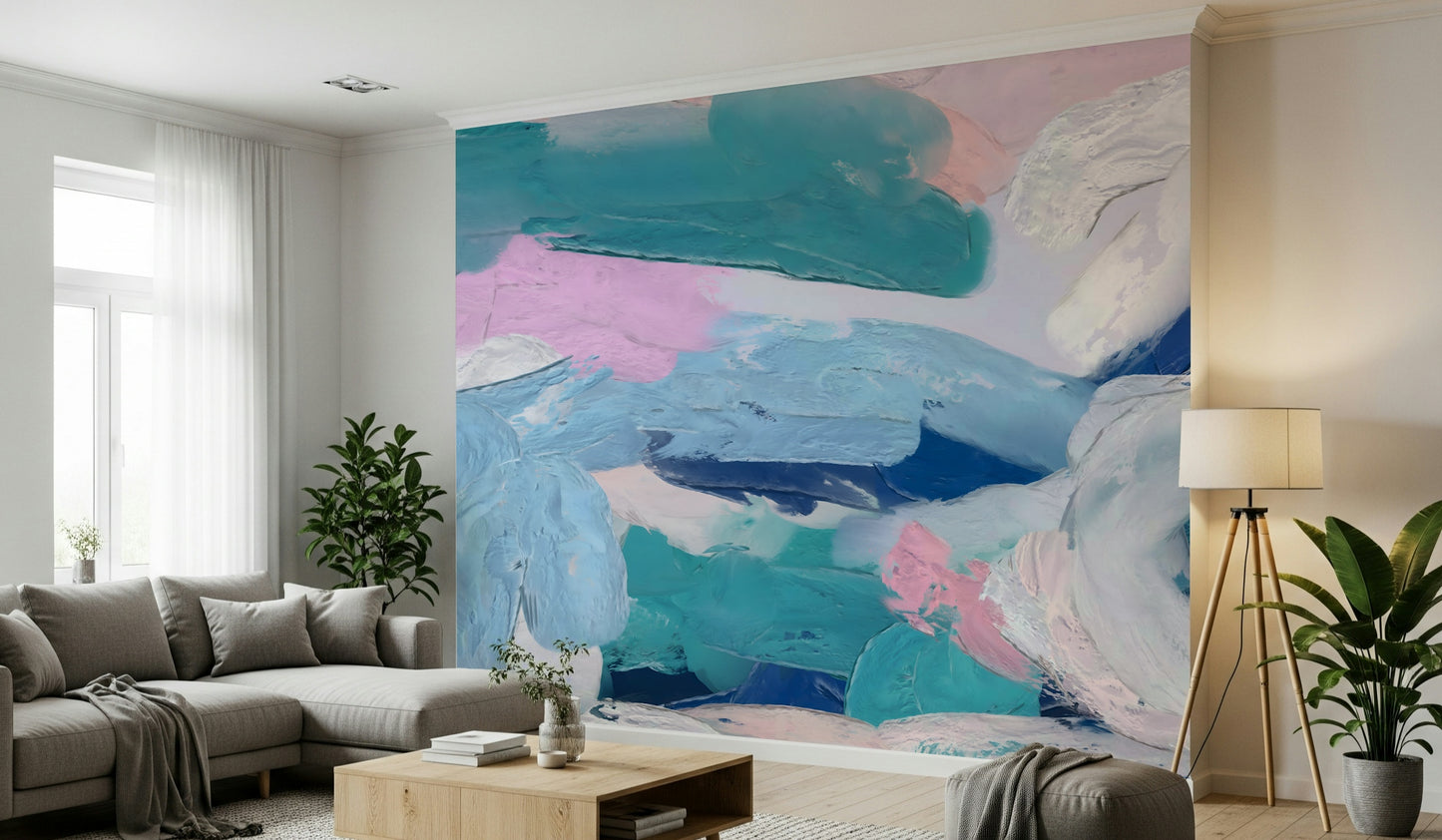 Azure Strokes Wall Mural