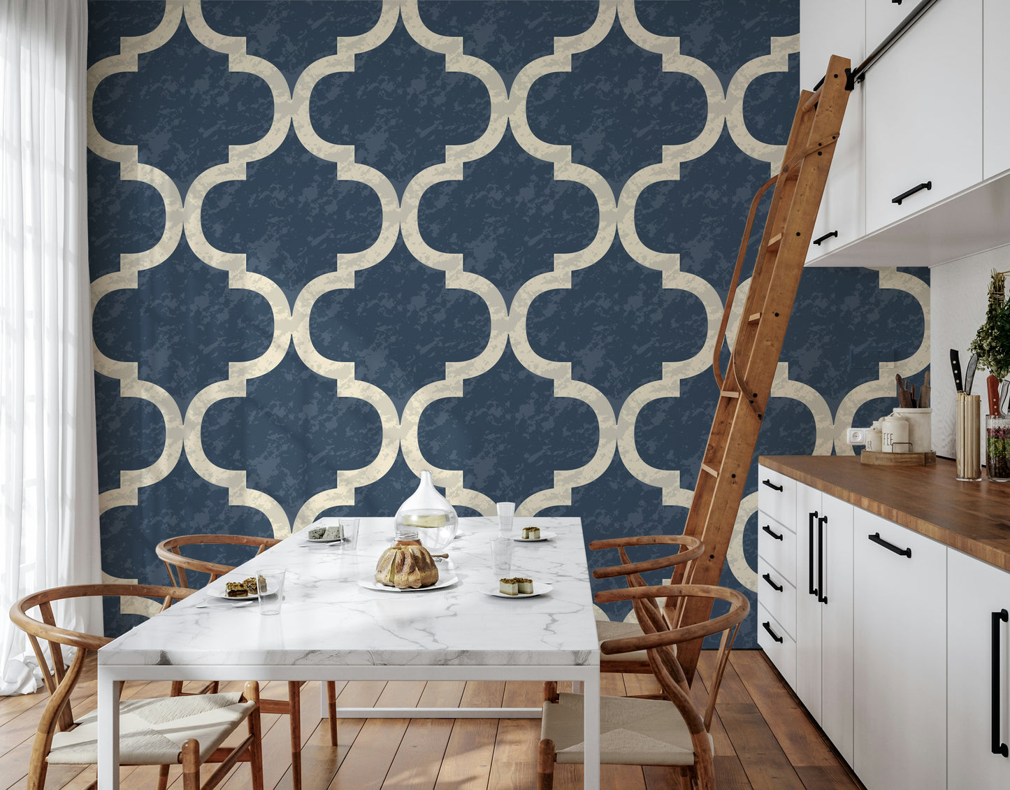 Moroccan Ogee - Twilight Blue Wallpaper⁠