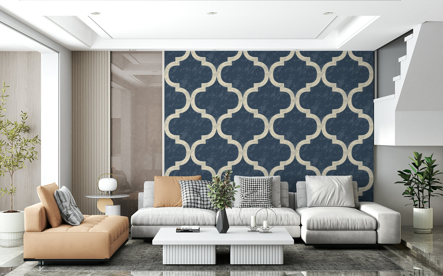 Moroccan Ogee - Twilight Blue Wallpaper⁠