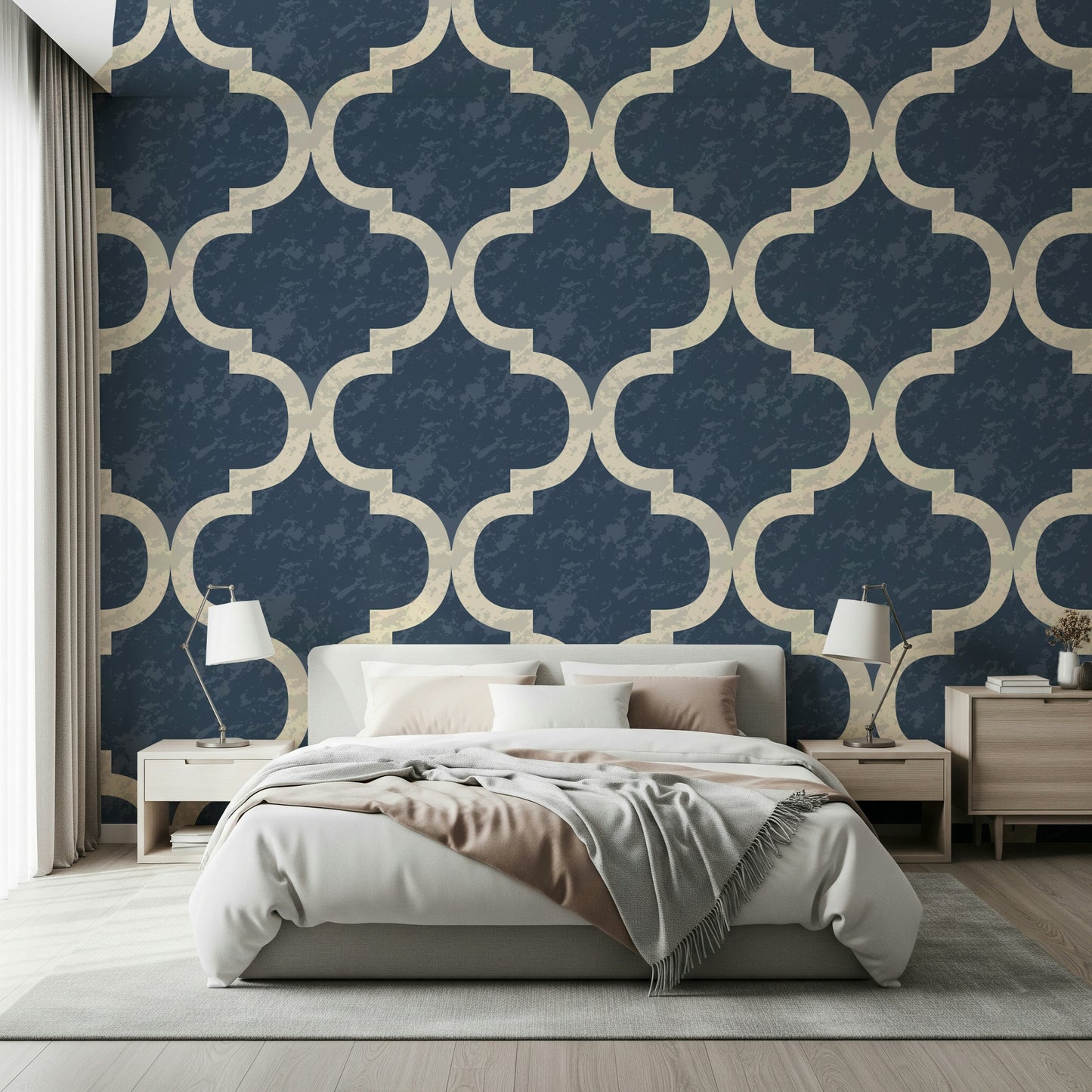 Moroccan Ogee - Twilight Blue Wallpaper⁠