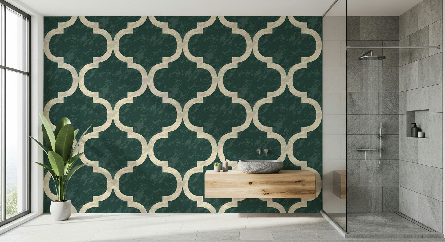 Moroccan Ogee - Ivy Green Wallpaper⁠
