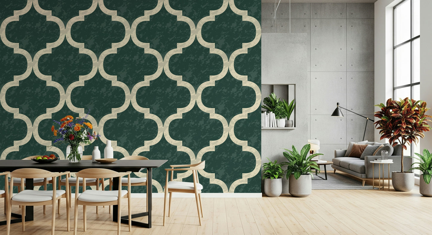 Moroccan Ogee - Ivy Green Wallpaper⁠