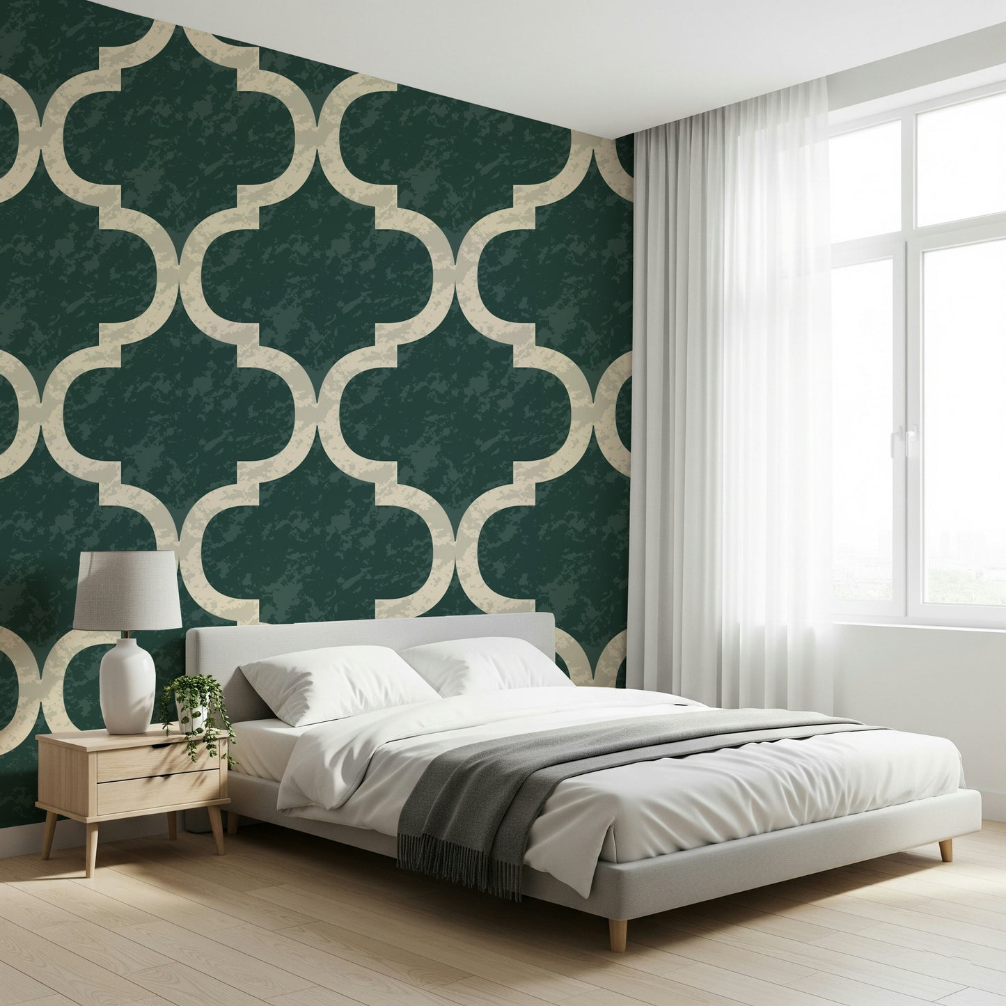 Moroccan Ogee - Ivy Green Wallpaper⁠