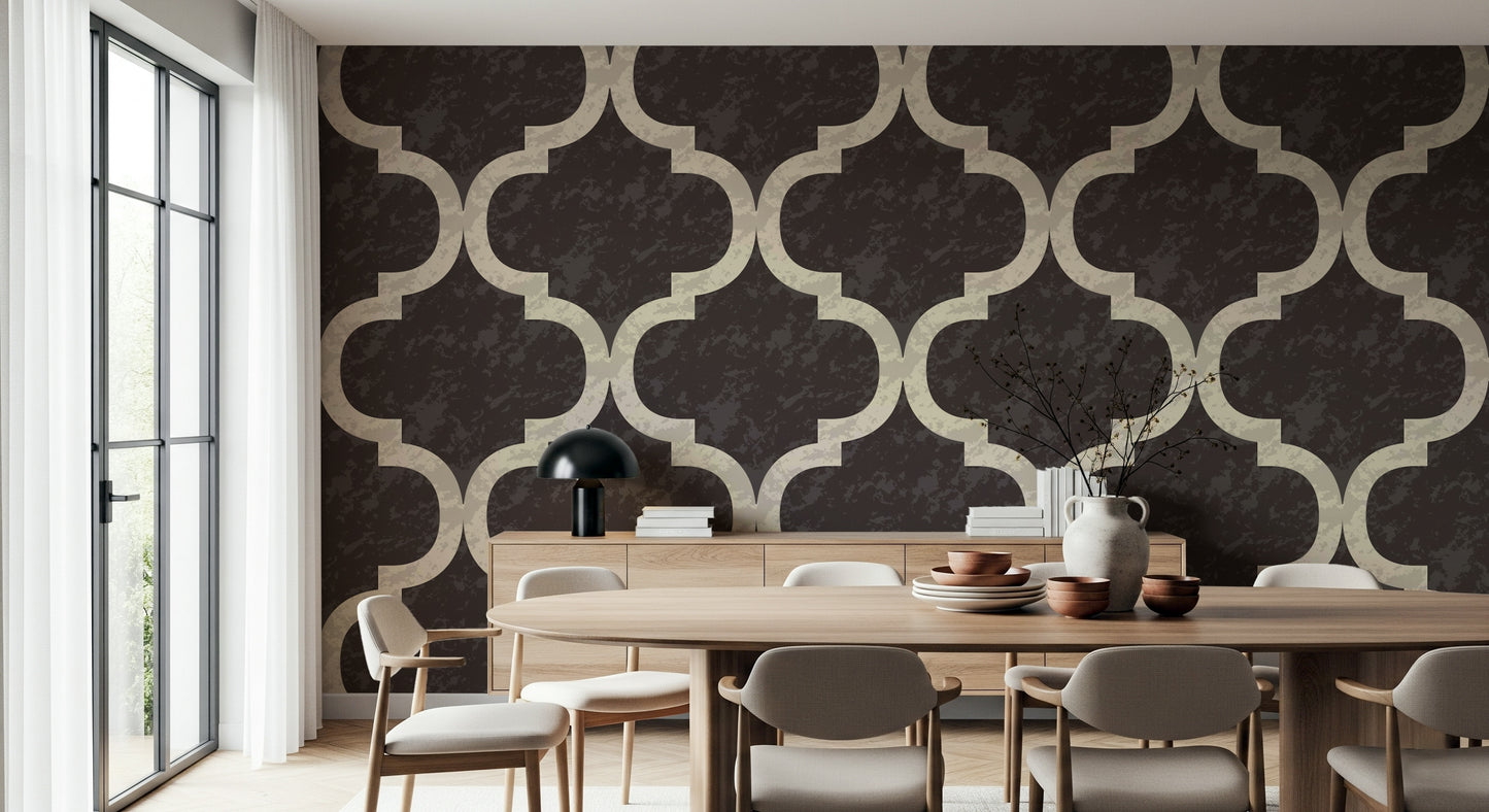 Moroccan Ogee - Black Cocoa Wallpaper⁠