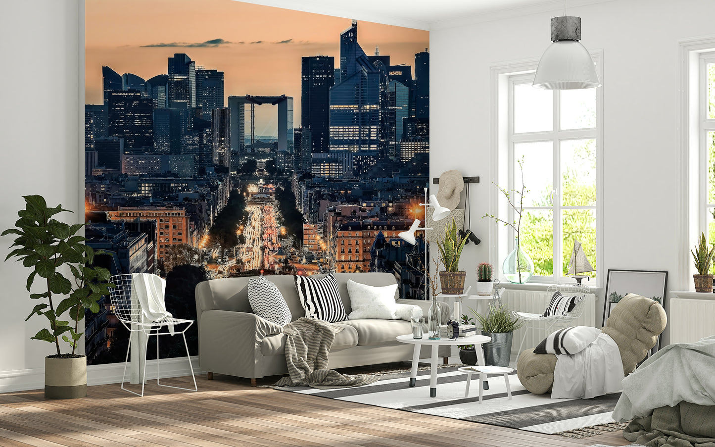 City of Lights at Dusk Wall Mural