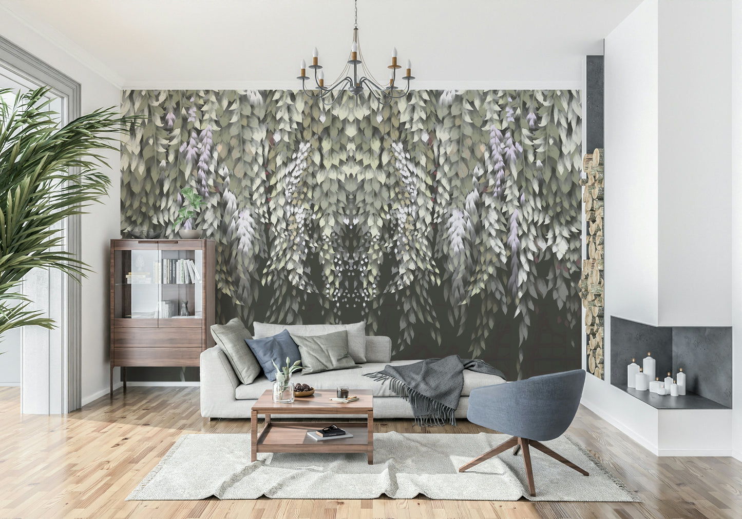 Wisteria Cascade Wall Mural