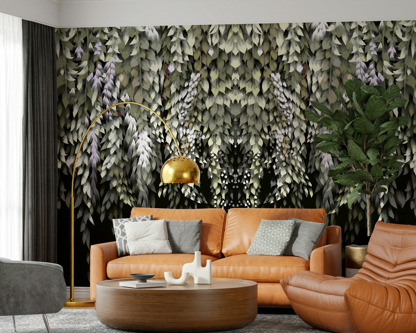 Wisteria Cascade Wall Mural