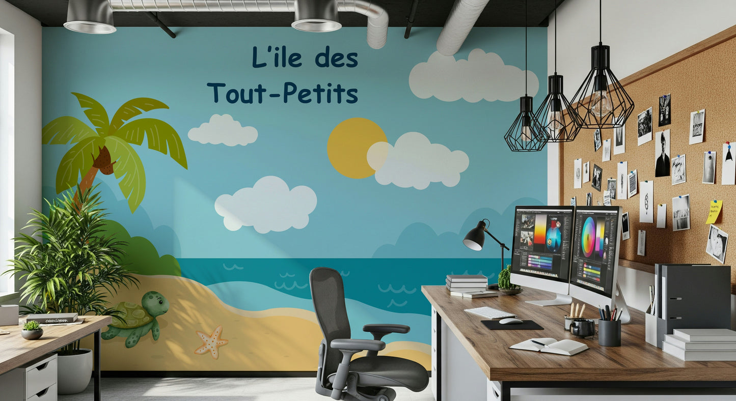 Tiny Turtle Island Wall Mural