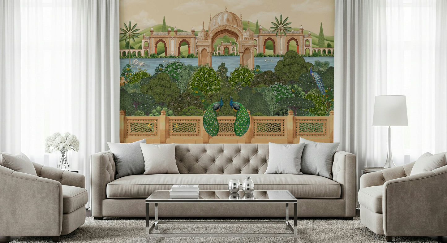 Peacock Paradise Wall Mural