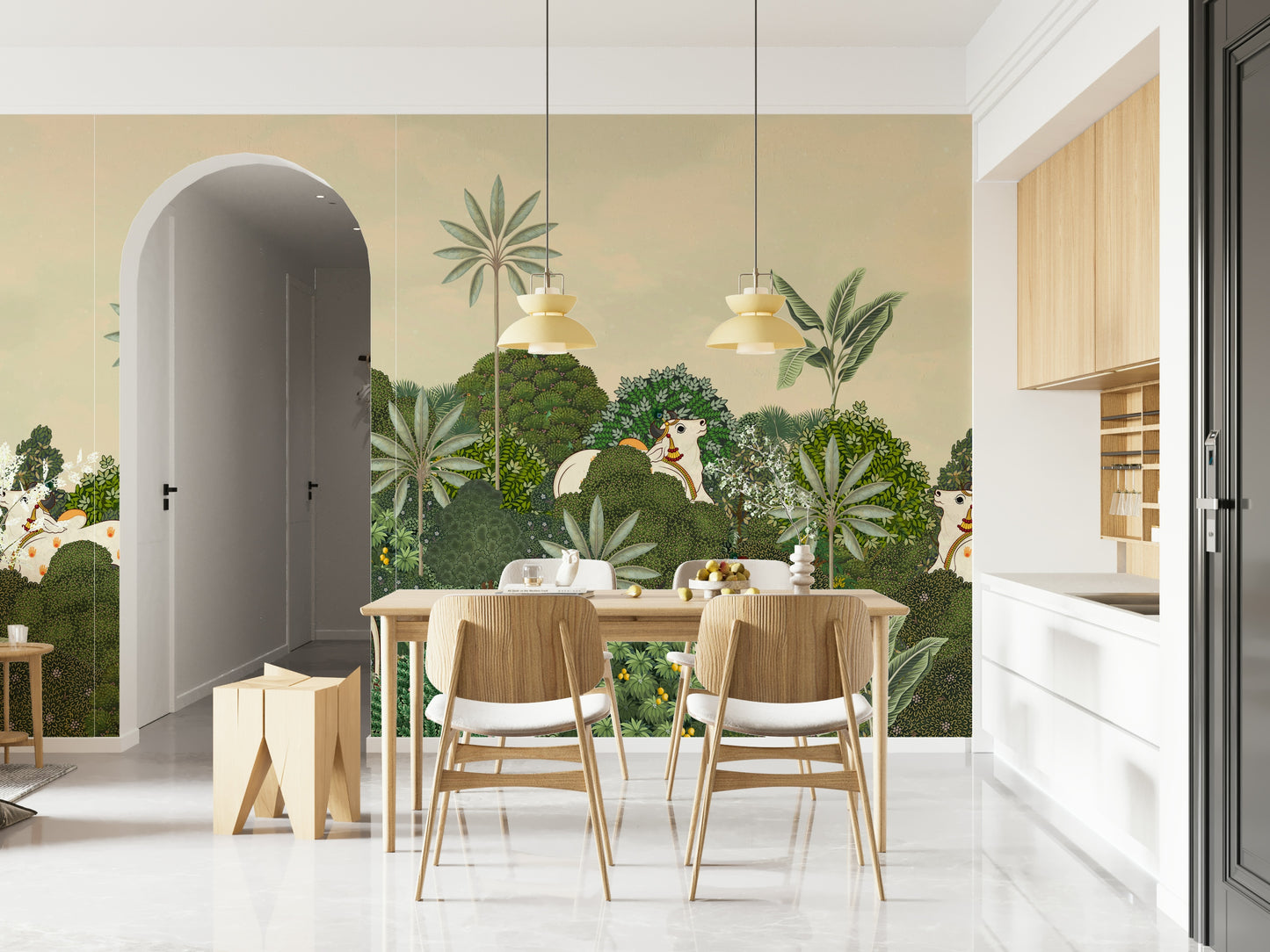 Tropical Pichwai Wall Mural