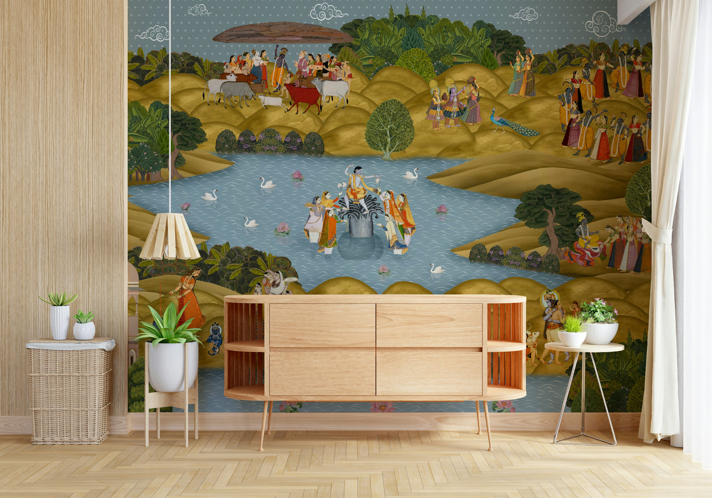 Teal Tapovan Wall Mural
