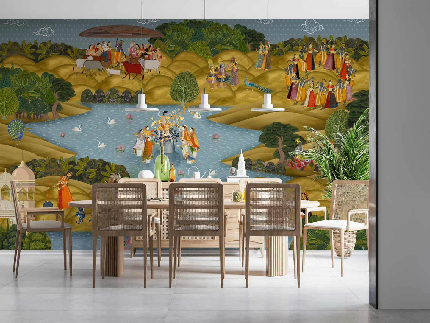 Teal Tapovan Wall Mural