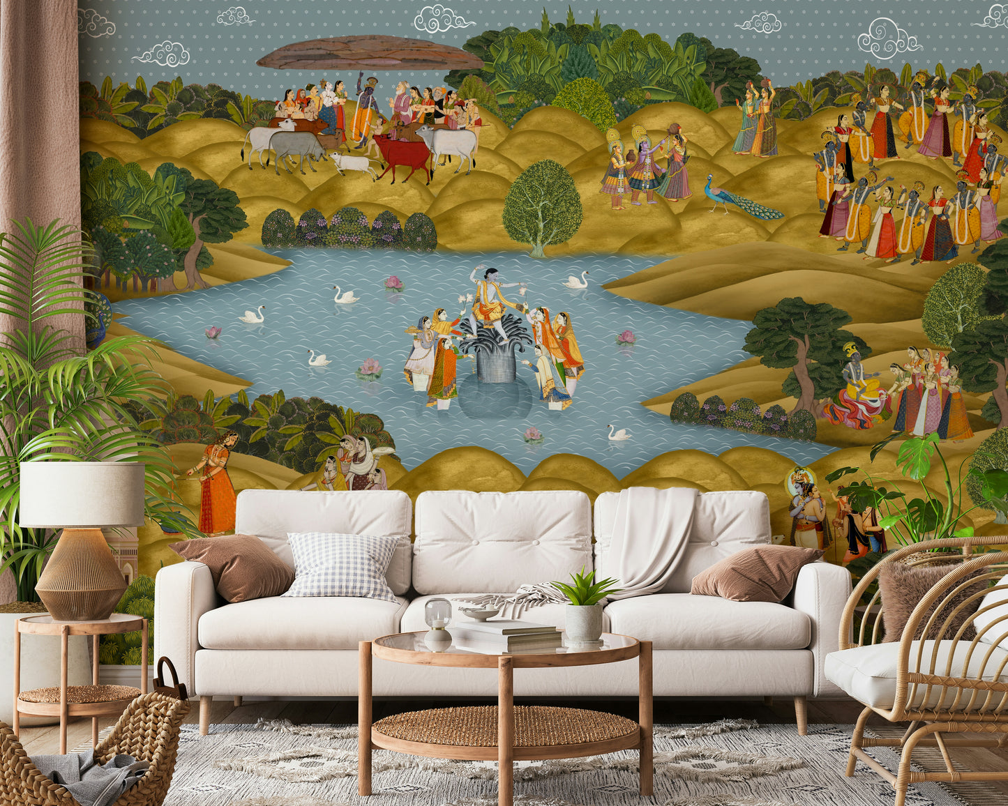 Teal Tapovan Wall Mural