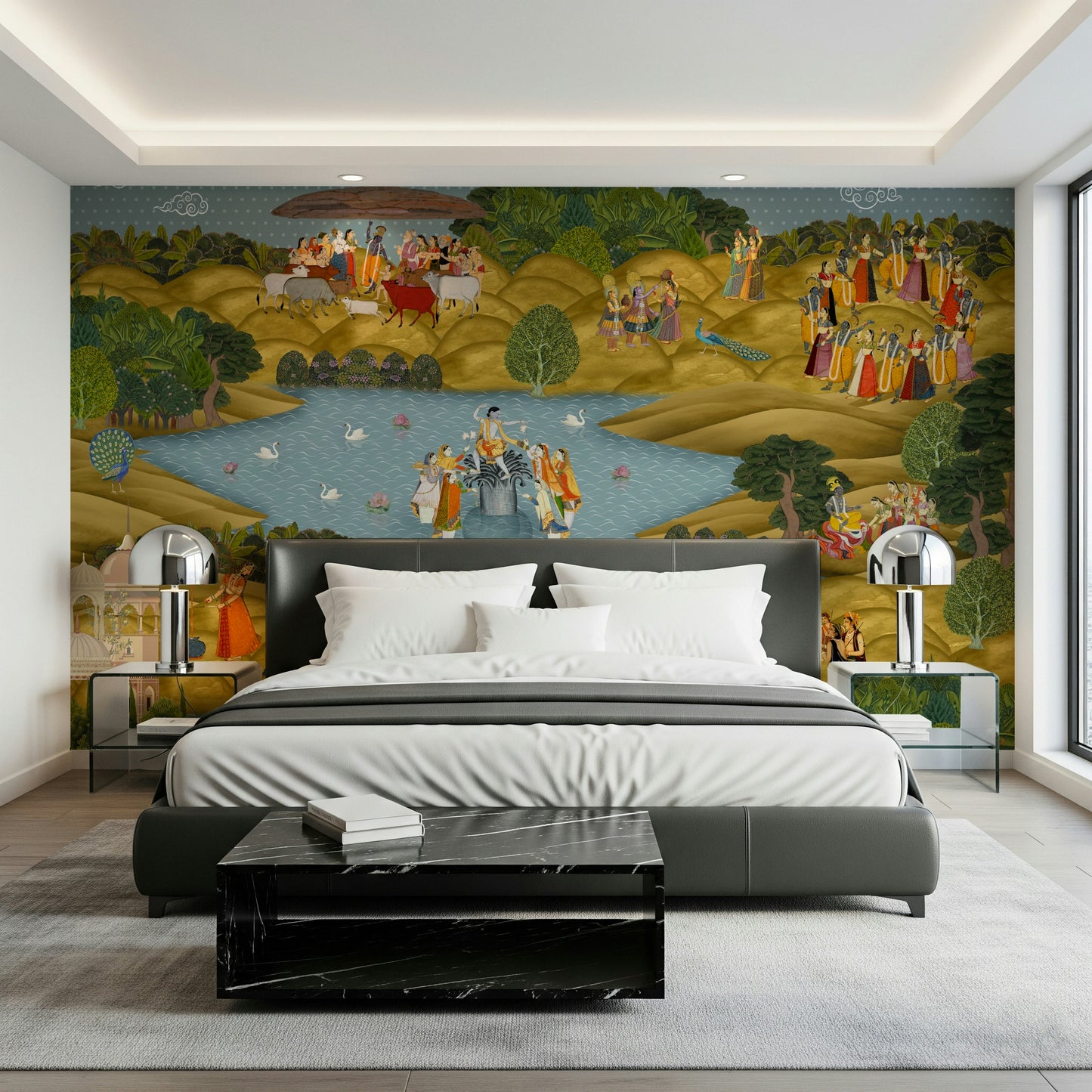 Teal Tapovan Wall Mural
