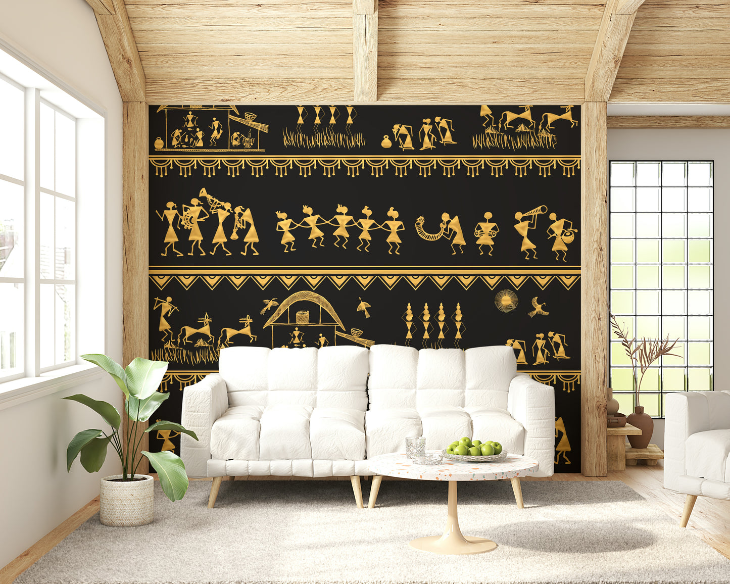 Warli Wisdom Wall Mural