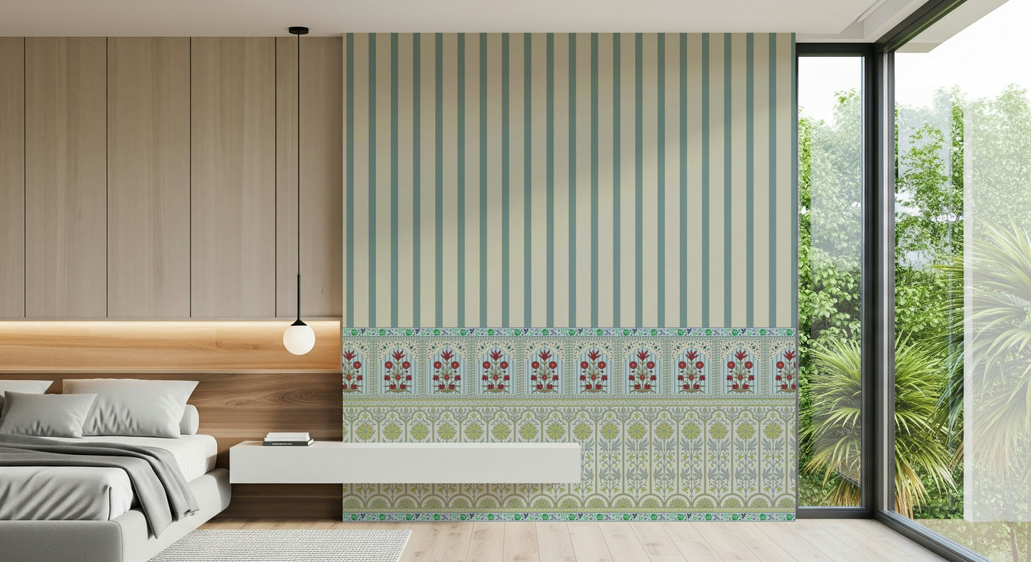 Striped Garden Border Wall Mural