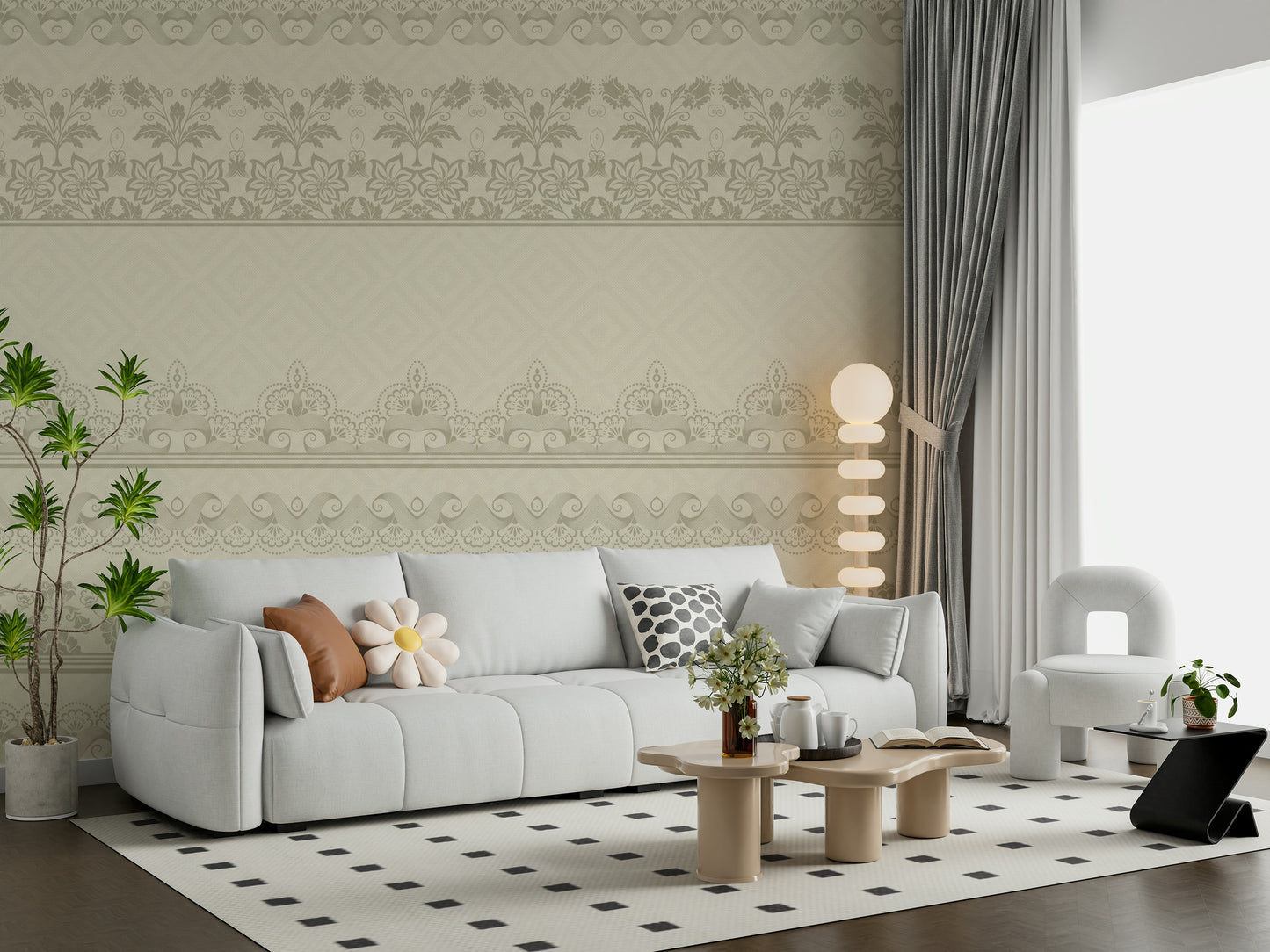 Vintage Lace Bands Wall Mural