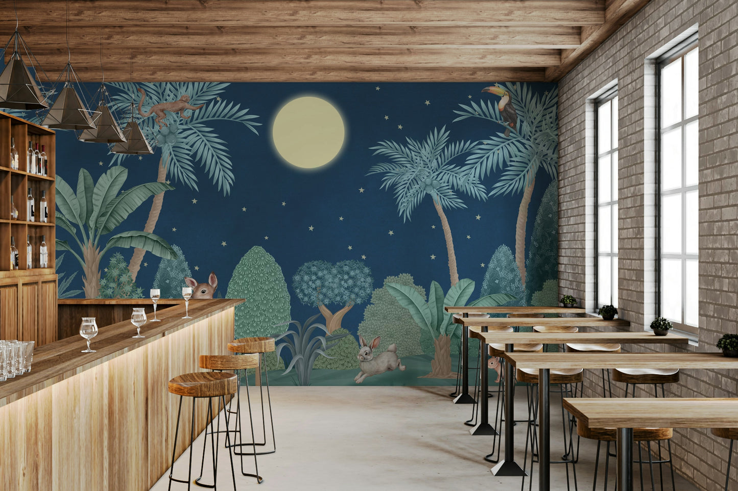 Moonlit Jungle Wall Mural