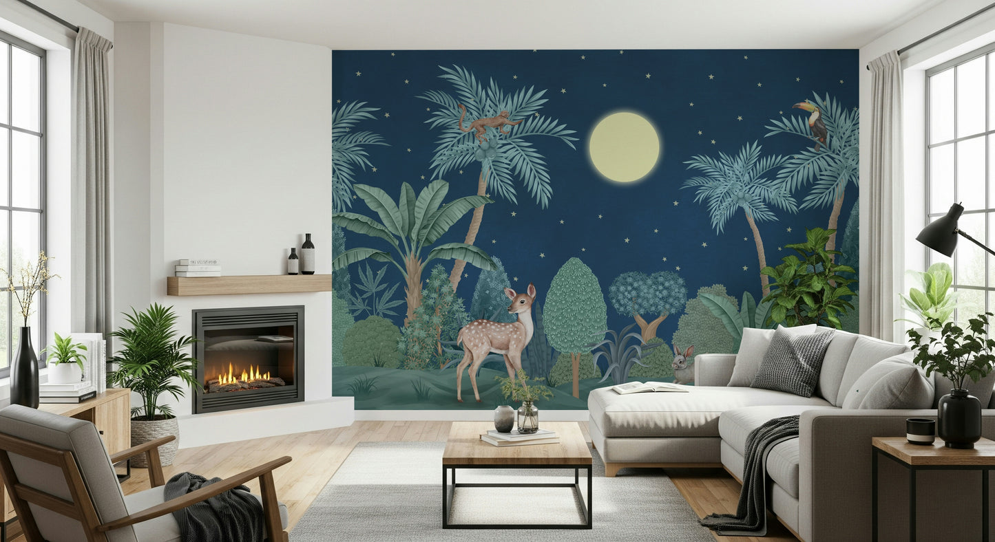 Moonlit Jungle Wall Mural