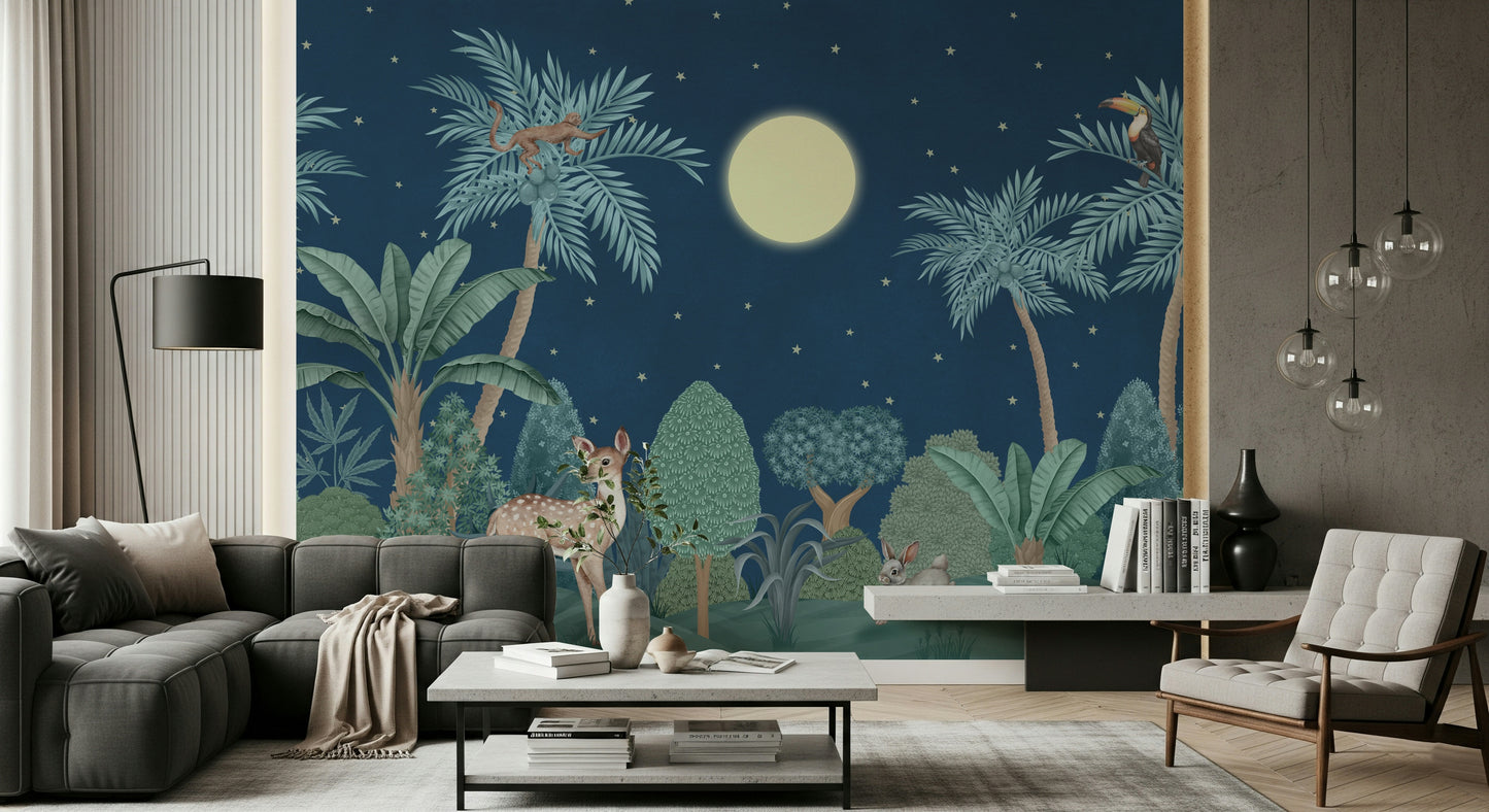 Moonlit Jungle Wall Mural