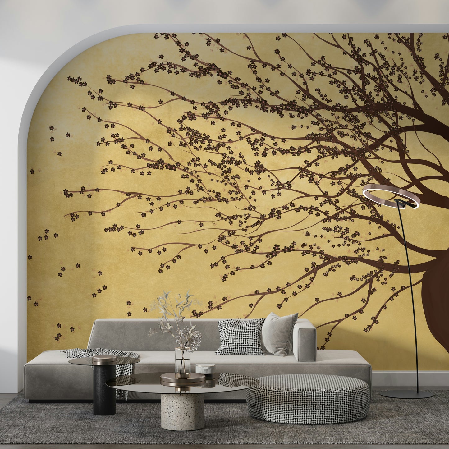 Golden Bloom Breeze Wall Mural