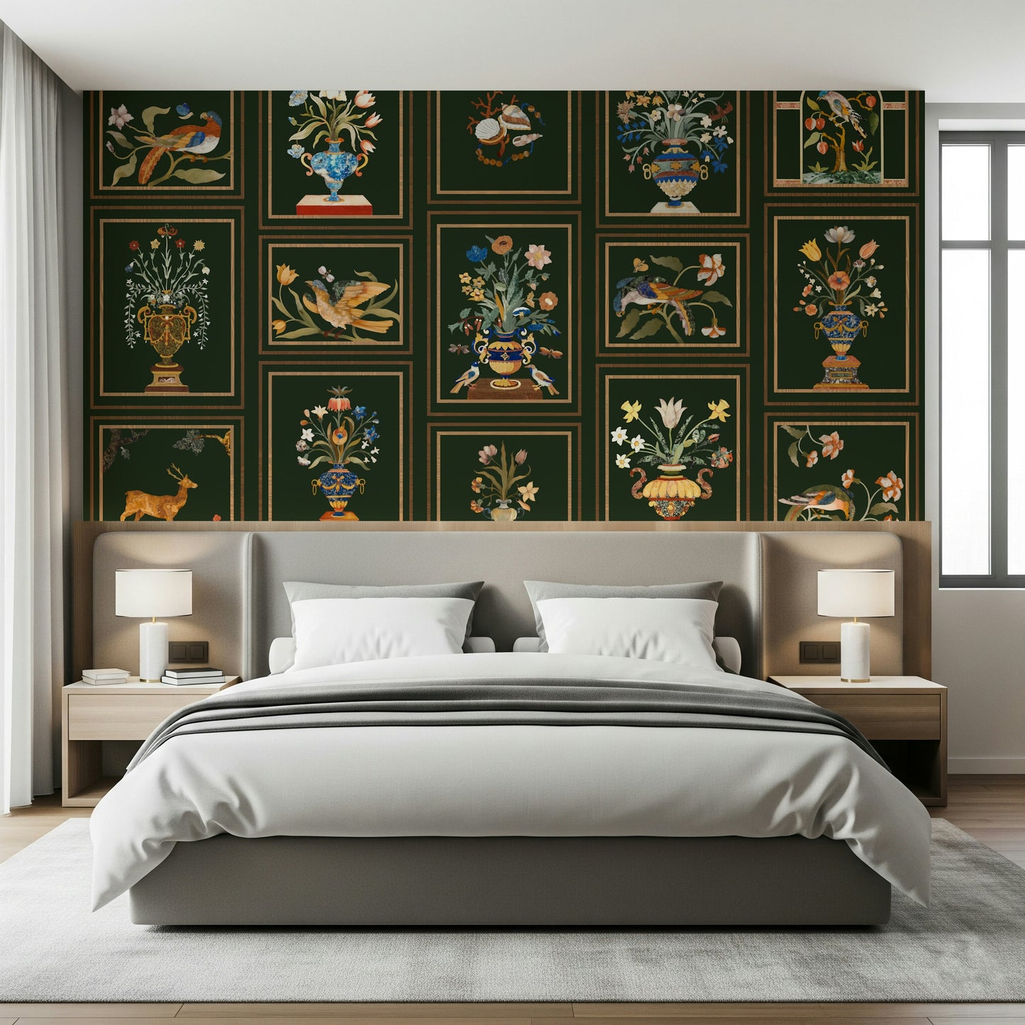 Floral & Fauna Panels Wall Mural
