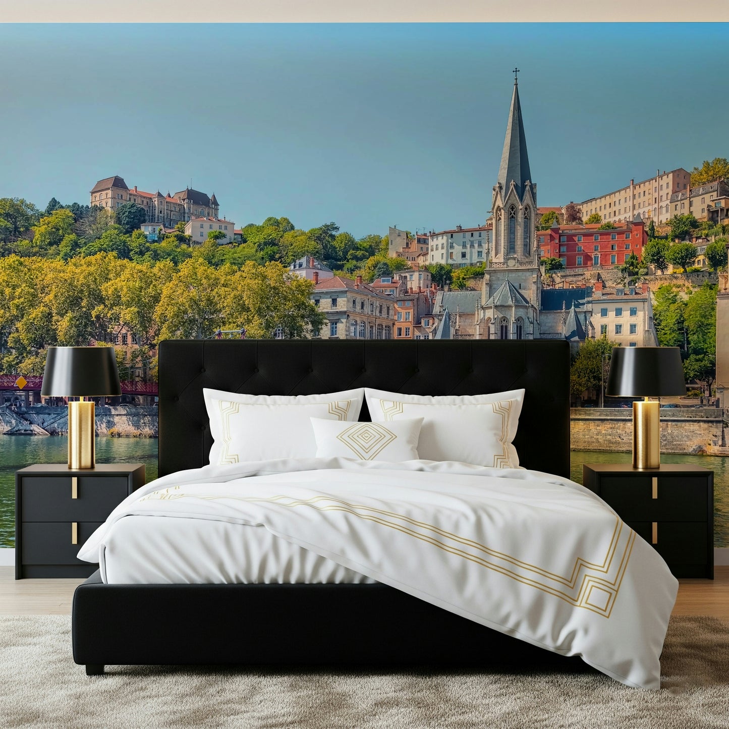 Riverside Charm: Lyon Wall Mural